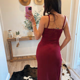 Burgundy Flower Detail Maxi
