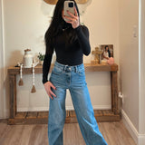 Waist Control Super High Rise Baggy Wide Jeans
