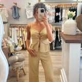 Taupe Wood Bead Set - Top Only