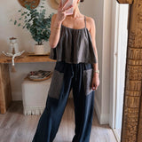 Saratoga Striped Patterned Spaghetti Strap Top