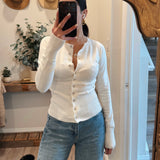 Ivory Flower Point Knit Sweater
