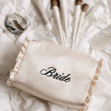 Embroidered Bride Satin Cosmetic Bag