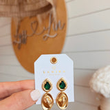 Sahira A5 Virginia Emerald Drop Earring