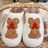 Fuzzy Teddy Bear Slippers