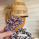 Wrap Animal Print Fabric Hair Claw Clips