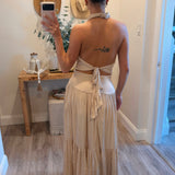 Paige Cowl Halter Tiered Maxi Dress