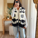 Denver Chunky Vest - Navy/Cream