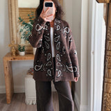 Linette Chocolate Paisley Shawl Cardigan