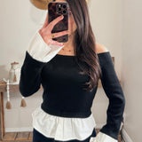 Black Penelope Preppy Twofer Top