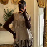 Ashton Fringe Sleeveless Sweater Top