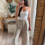 Fiona Mixed Gingham Straight Pants