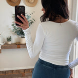 Square Neck Basic Long Sleeve