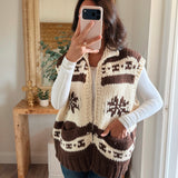 Denver Chunky Vest - Brown/Cream