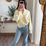 Vanilla Soft Preppy Zipper Cardigan