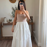 Bri Striped Knit Top Tiered Maxi Dress
