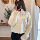 Ivory Braided Turtle Neck