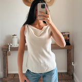 Bateau Neck Knotted Shoulder Top