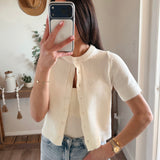 Ivory Leia Short Sleeve Knit Top
