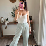 Muted Sage Pleated Button Down Top