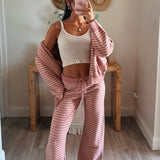 Rose Stripe Hoodie Zip Up