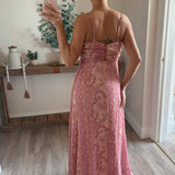 Pink Paisley Print Sleeveless Maxi Dress
