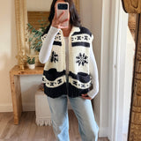 Denver Chunky Vest - Navy/Cream