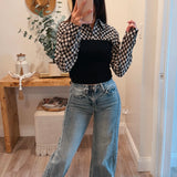 Black Mixed Media Top