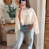 CREAM CHIFFON SHEER PONCHO AND CAMI SET