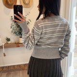 Gray Bella Striped Cardigan