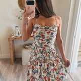 Avis Gathered Floral Maxi Dress
