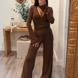 Walnut Scallop Lace Trim Set