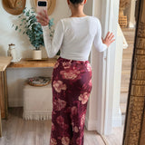 Zella Floral Satin Maxi Skirt