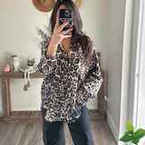 Satin Leopard Button Down