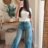 Vervet High Rise Medium Wash Barrel Jeans