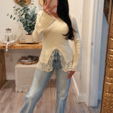 Cream Sweet Dreams Bell-Sleeve Sweater