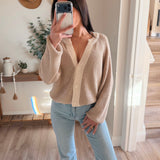 Oatmeal Color Block Cardigan