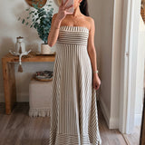 Alicia Strapless A-Line Mocha Lined Dress
