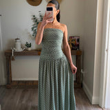 Emilee Polka Dot Strapless Maxi Dress