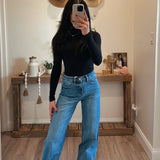 Waist Control Super High Rise Baggy Wide Jeans