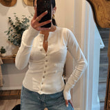 Ivory Flower Point Knit Sweater