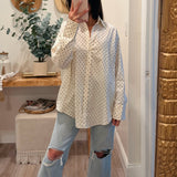 Polka Dot Oversized Button Down Shirt