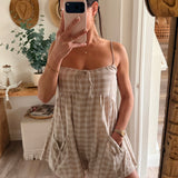 Daisy Loose-Fit Plaid Romper