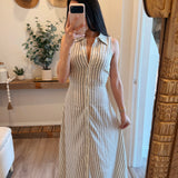 Carly Striped Maxi Shirt Dress