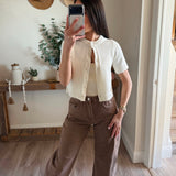 Ivory Leia Short Sleeve Knit Top