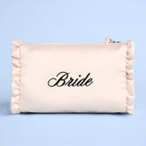 Embroidered Bride Satin Cosmetic Bag