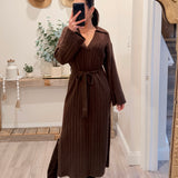 Fudge Sweater Maxi Tie Dress