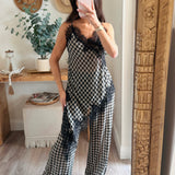 Gingham Lace Trim Set