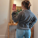 Gray Maci Belted Knit Jacket