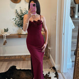 Burgundy Flower Detail Maxi