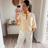Natalia Butter Stripe Loose Knit Top